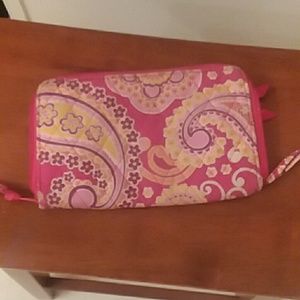 Vera Bradley wallet, pink with paislies design